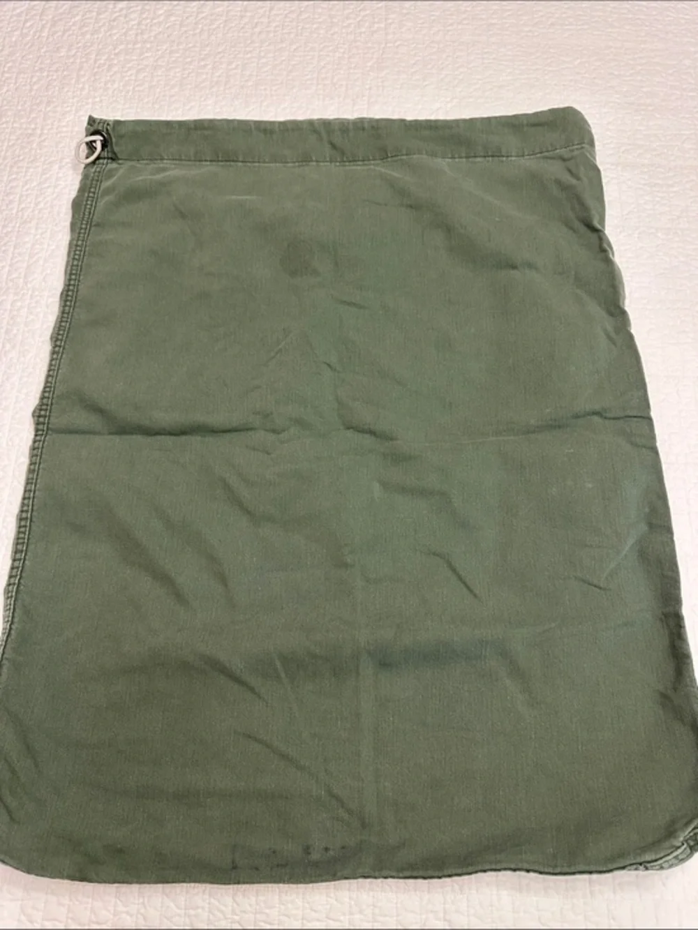 USGI Laundry Bag Olive Green Drawstring Cotton Gear Bag Natural Fiber